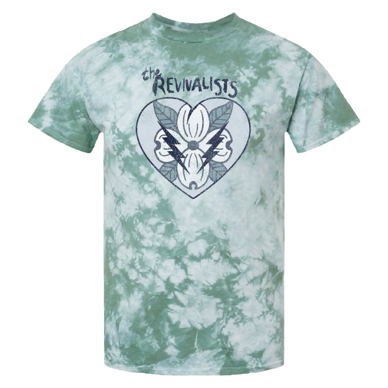 Green tie-dye t-shirt.