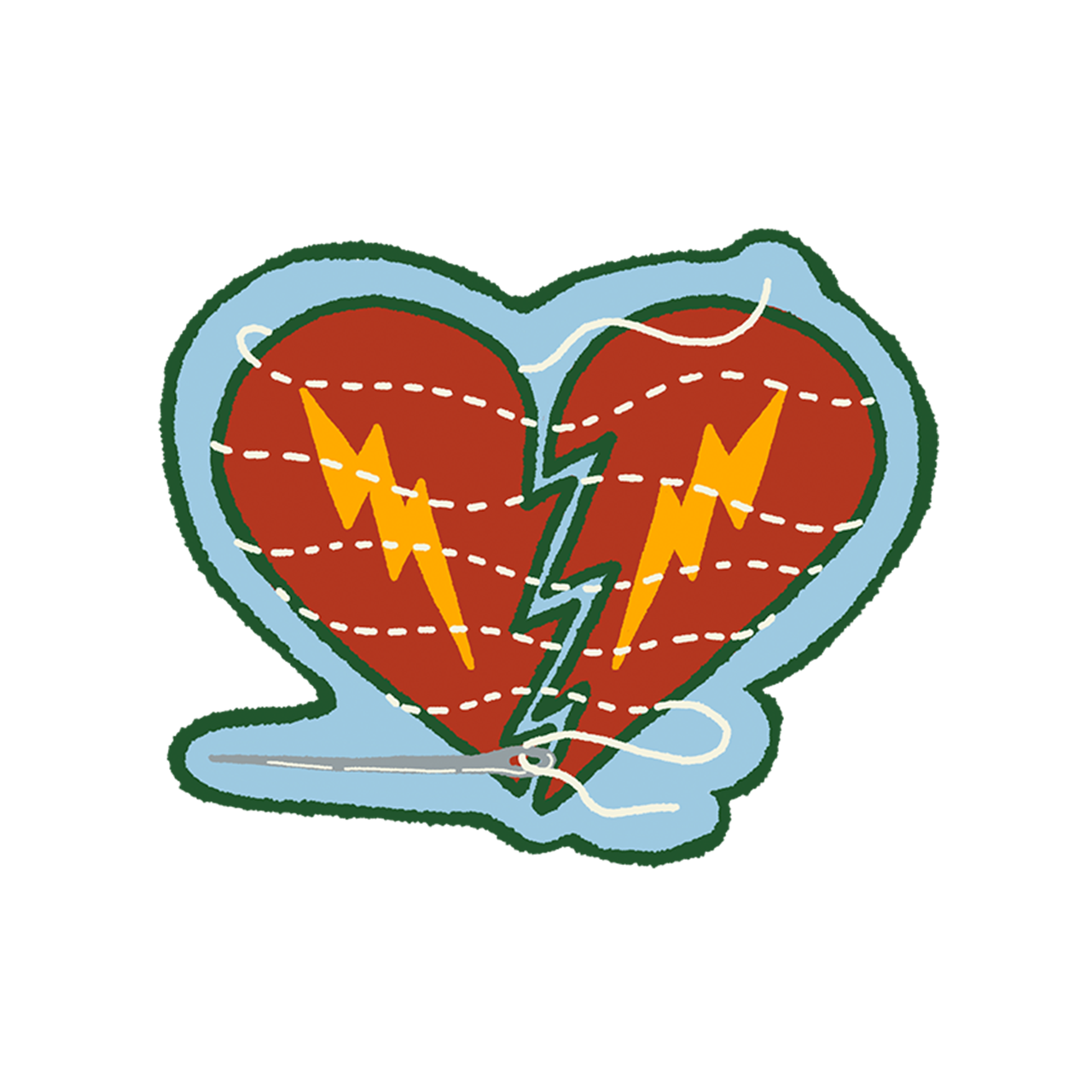 Sewn Heart Sticker