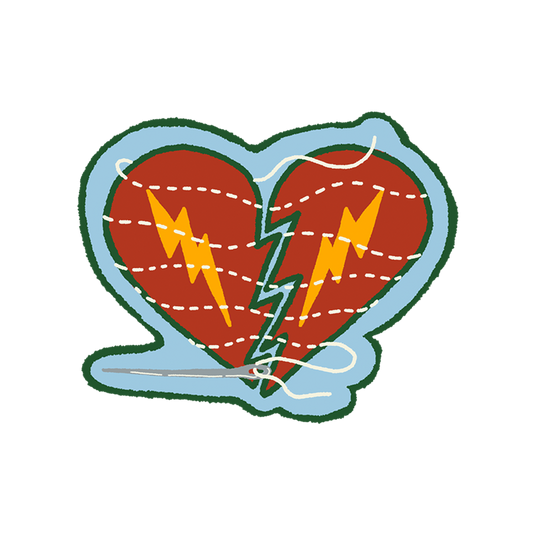 Sewn Heart Sticker