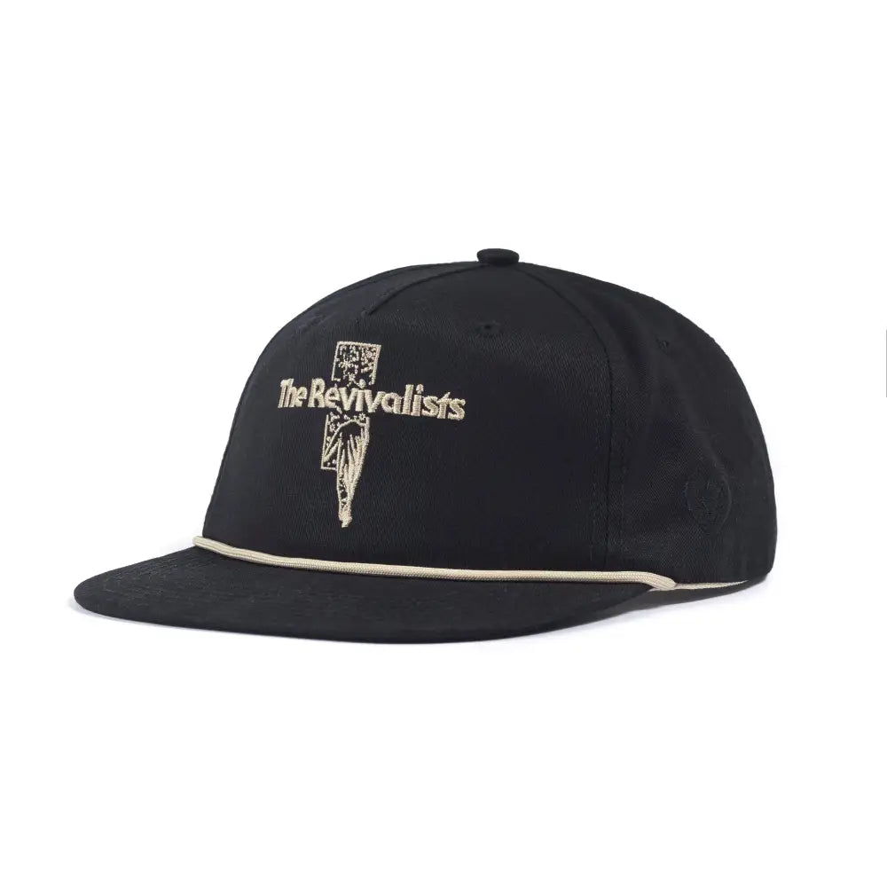 Black baseball cap with ’The Revivalists’ logo embroidered on the front.