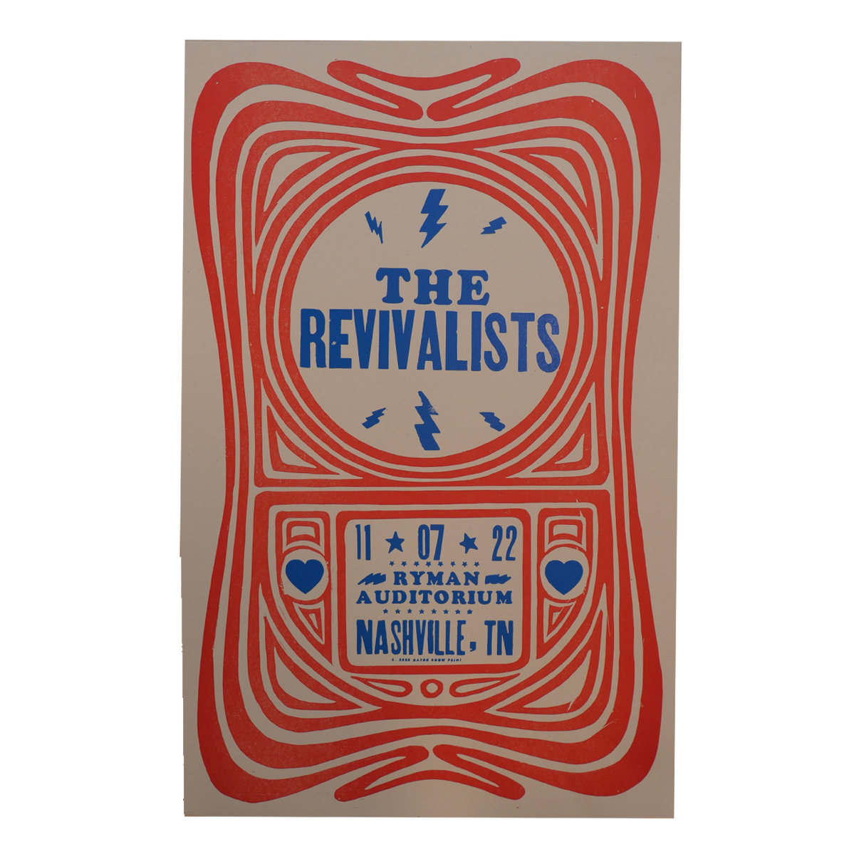 The Revivalists Ryman Auditorium 11/07/22 Poster The Revivalists