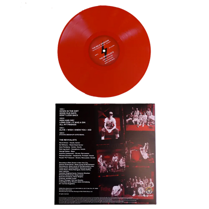 Red vinyl record and album cover.