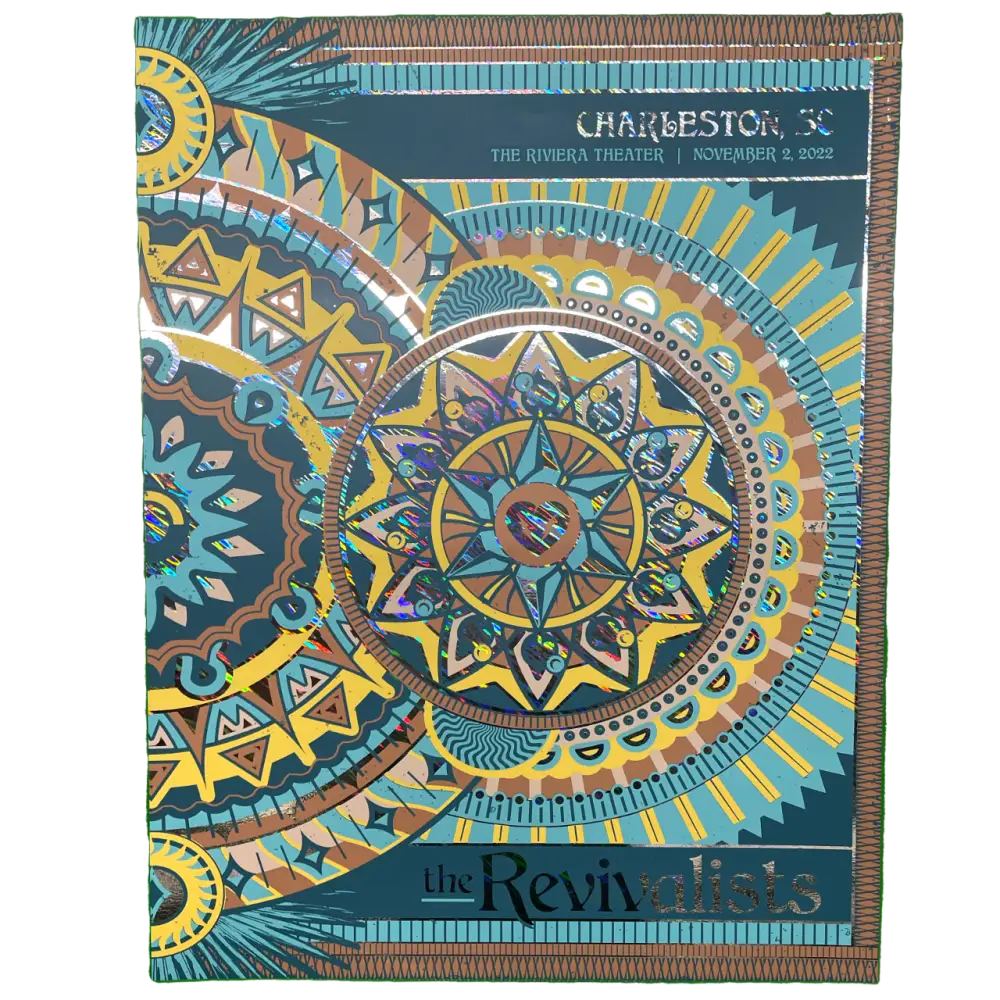 Colorful concert poster featuring an intricate mandala-like design for The Revivalists.