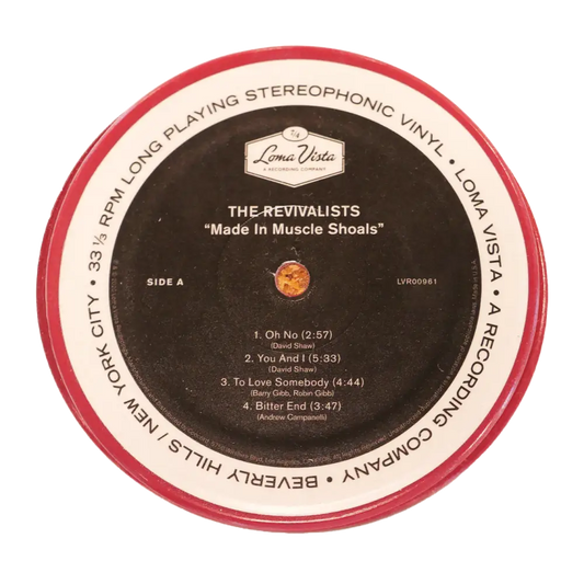 Vinyl record label for The Revivalists’ album ’Made in Muscle Shoals’ on Side A.